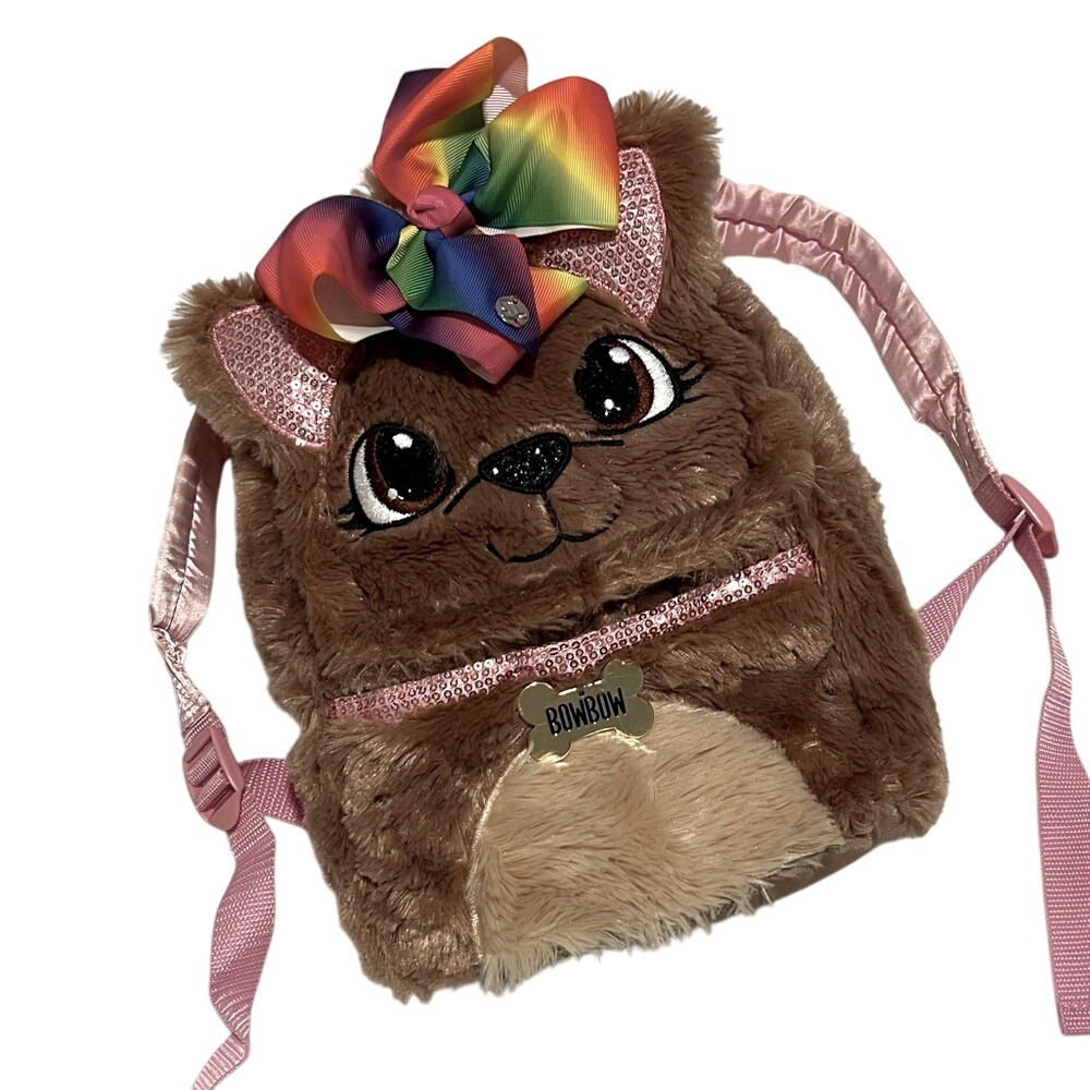 Claire's JoJo Siwa Brown and Pink BOWBOW Yorkie Dog Mini Backpack
